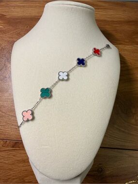 Multi-Color Clover Link Bracelet - Women Jewelry